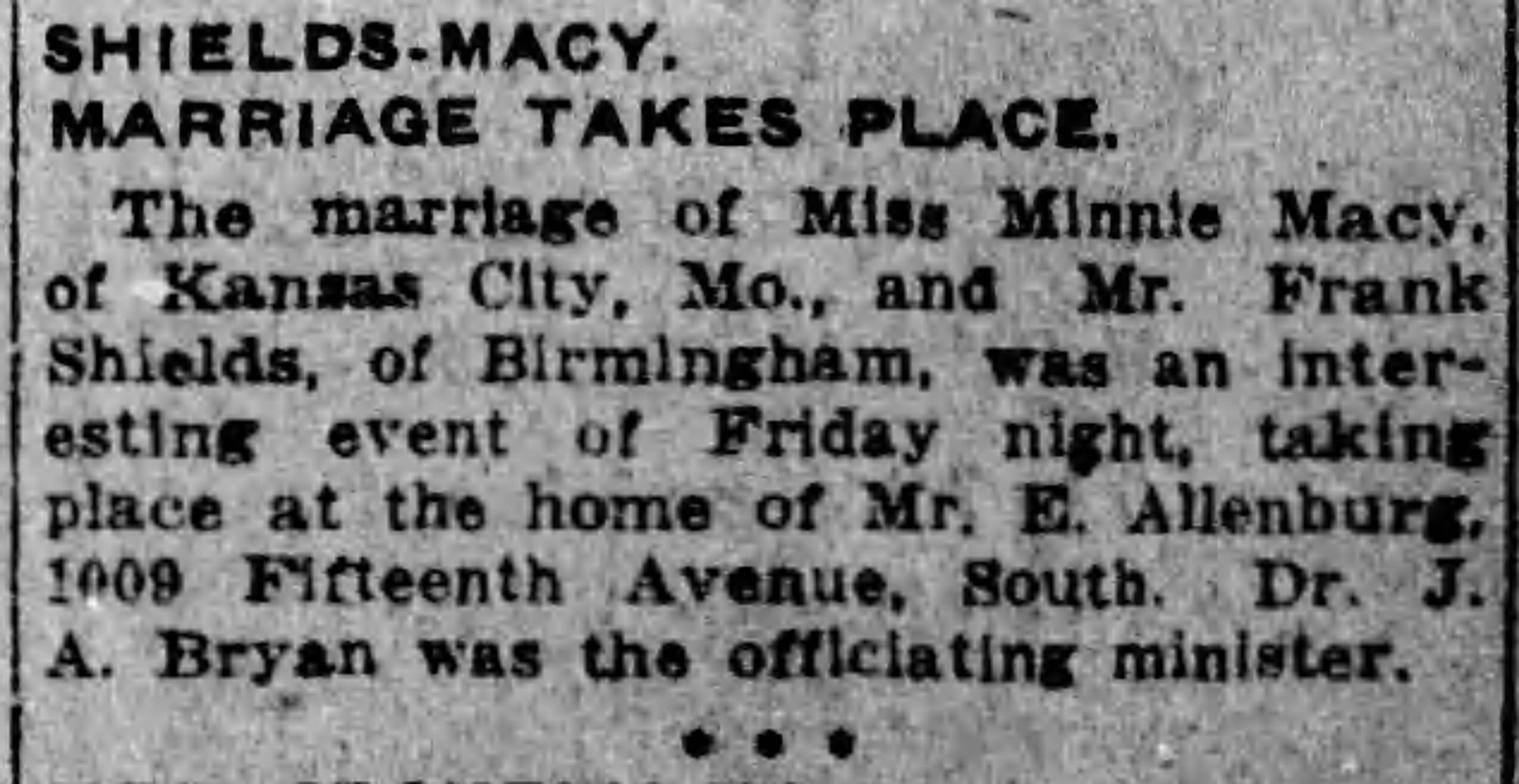 Minnie Macy-Frank Shields